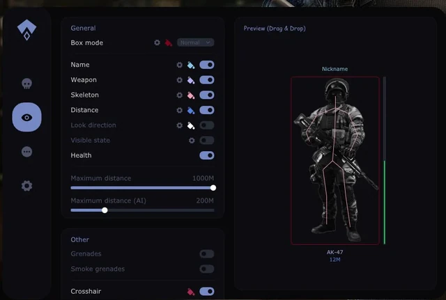 Tarkov cheats features: aimbot, bots, ESP wallhack and more — Escape from Tarkov cheat gameplay screenshot