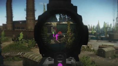 Escape from Tarkov chams ESP with colored player models visible through walls and floors