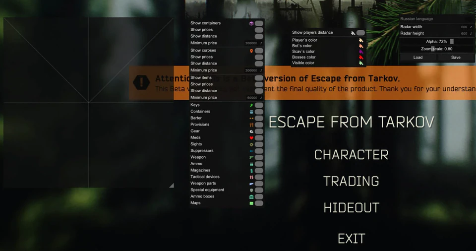Escape from Tarkov extract ESP marking exits spawn pressure and nearby players before extract